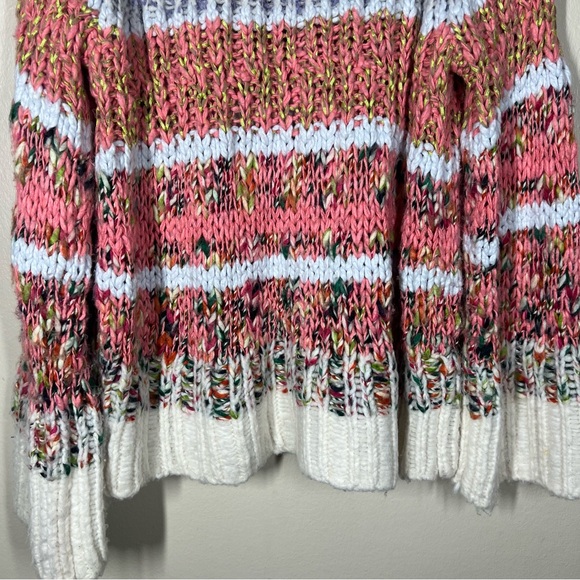 Anthropologie Chunky Knit Multicolor Kahlo Stripe Sweater Womens Size Small Boho - Picture 8 of 11